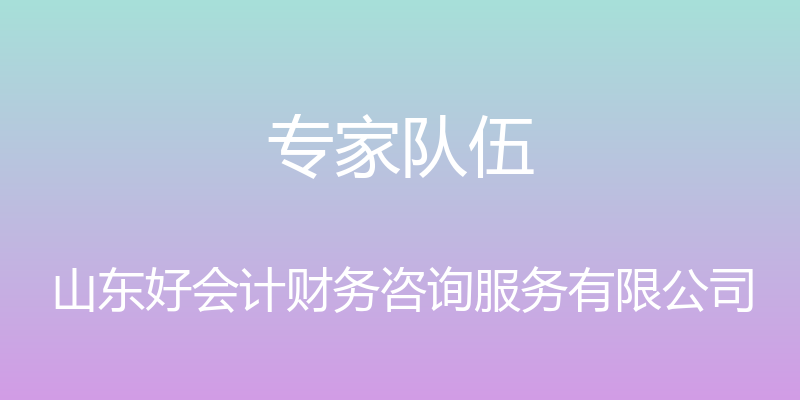 专家队伍 - 山东好会计财务咨询服务有限公司