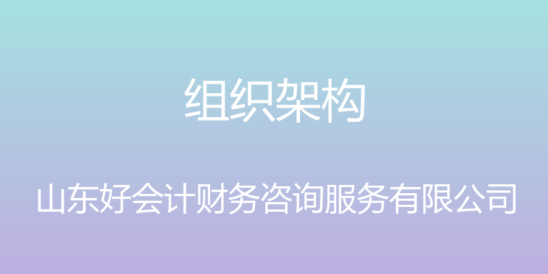 组织架构 - 山东好会计财务咨询服务有限公司